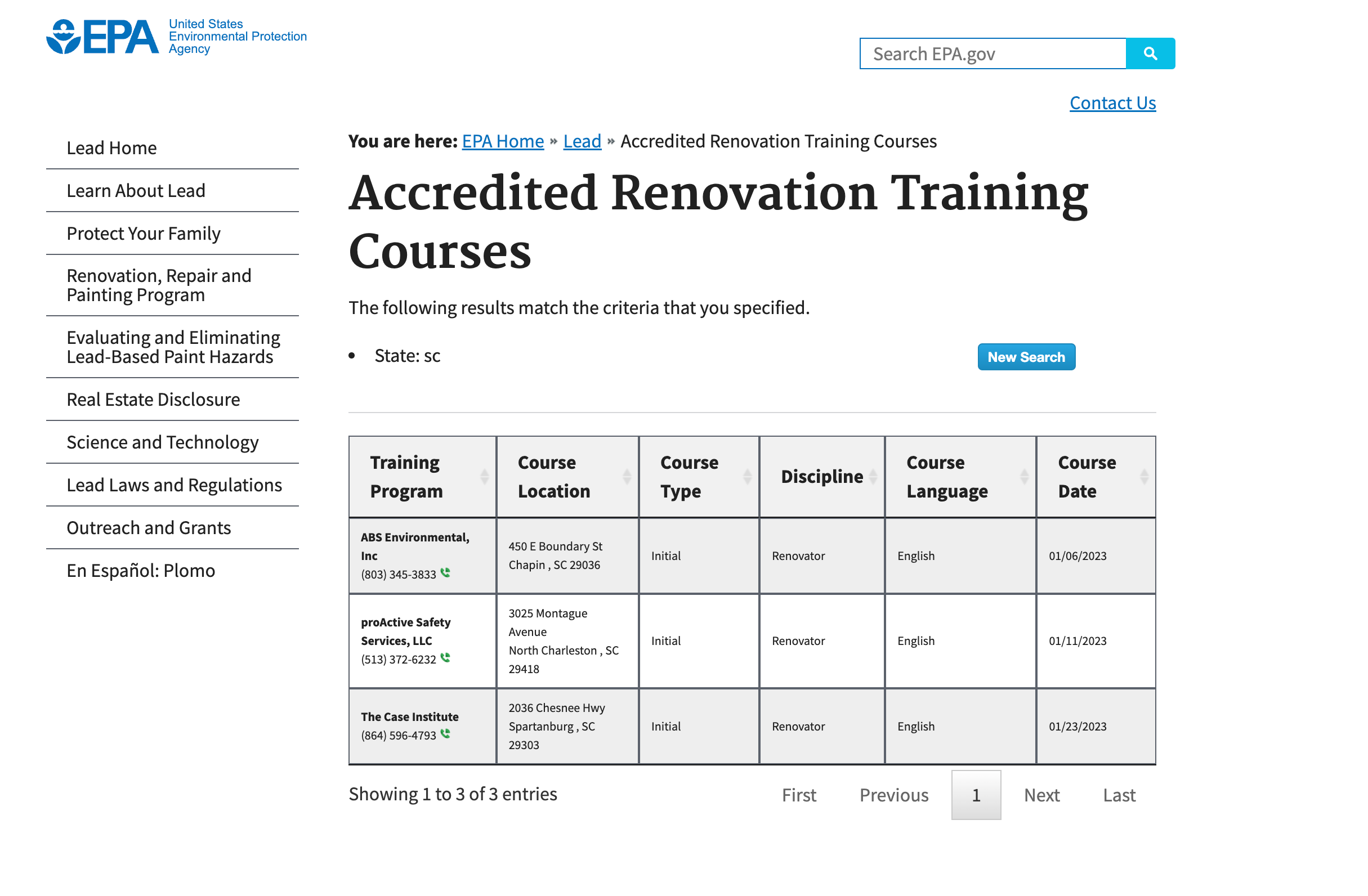 EPA RRP lead risk management South Carolina REALTORS